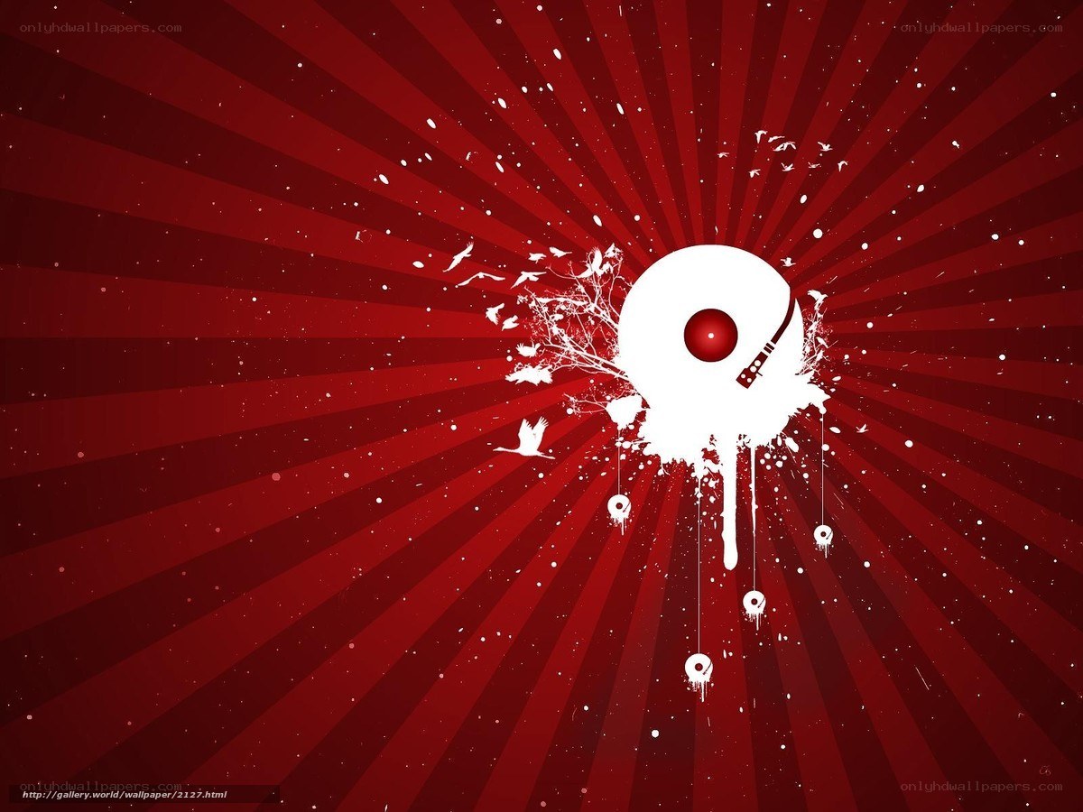 Red abstract music wallpaper