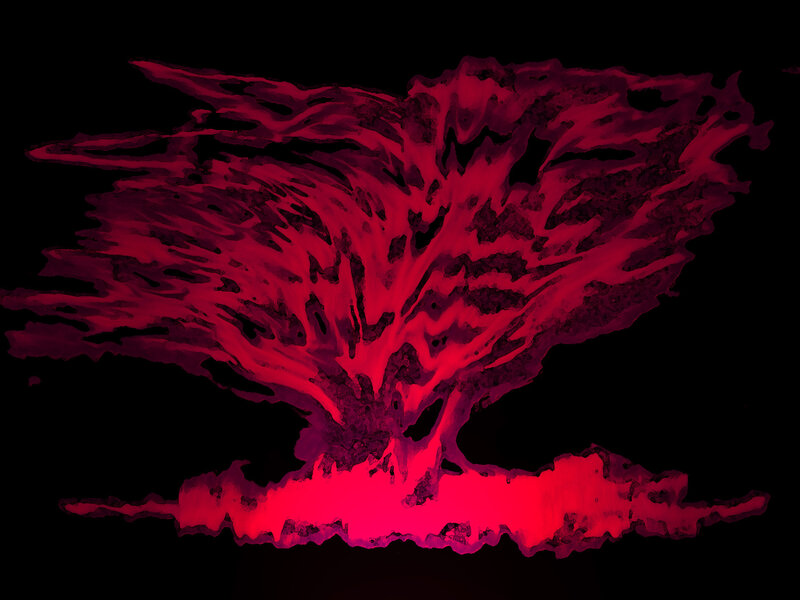 Red abstract organic form