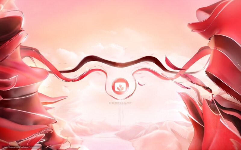 Red Abstract Ribbons