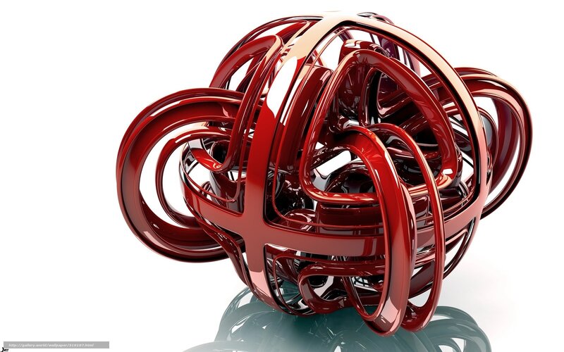 Red Abstract Sculpture — 3d Render