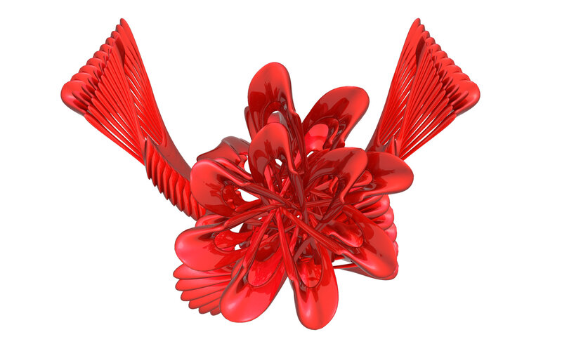 Red abstract sculpture