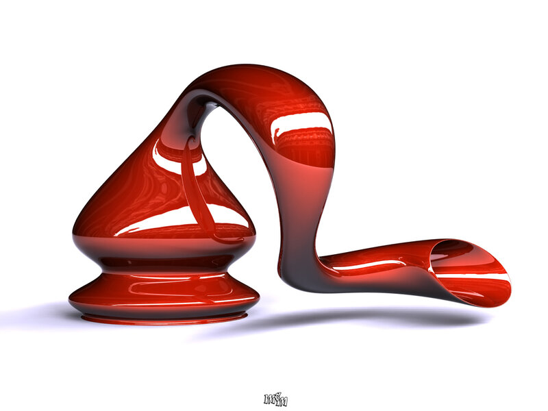 Red abstract sculpture