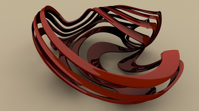 Red Abstract Sculpture — Calm