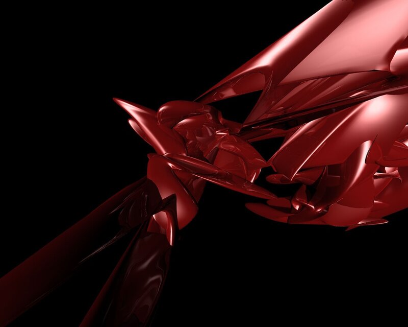 Red Abstract Sculpture — Dramatic