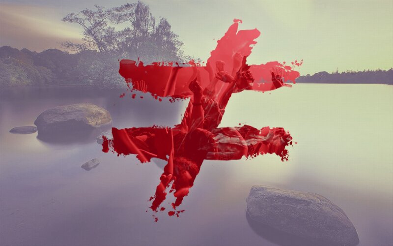 Red Abstract Shape — Dramatic, Sunset