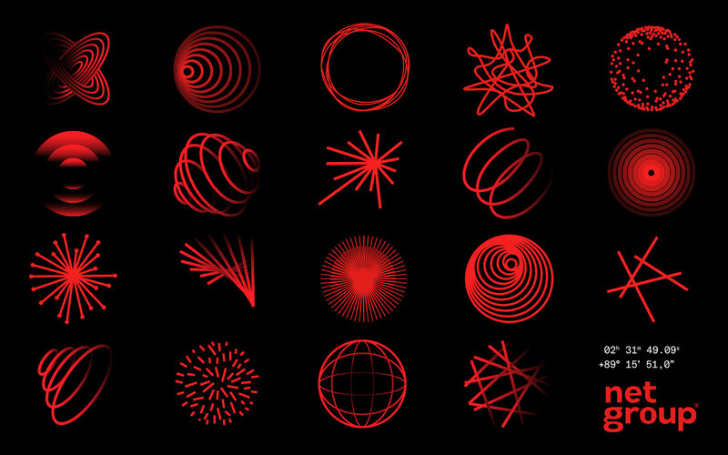 Red Abstract Shapes — Black
