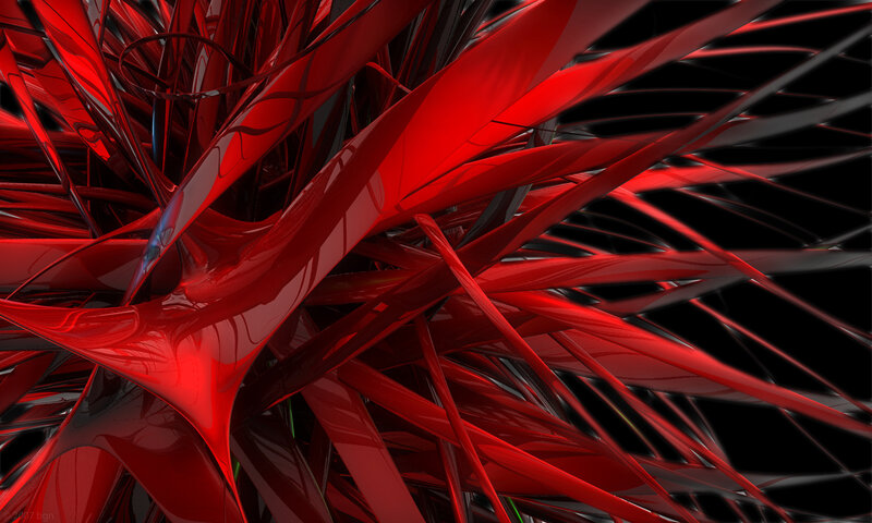 Red Abstract Shapes — Dramatic, Digital Art