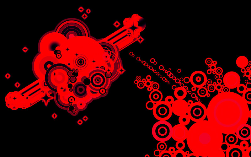 Red Abstract Shapes — Dynamic, Circles