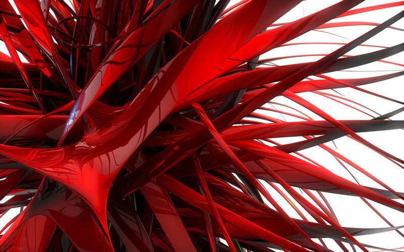 Red Abstract Shapes — Dynamic, Digital Art
