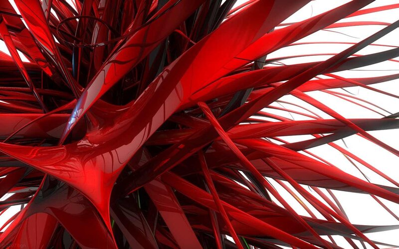 Red Abstract Shapes — Dynamic