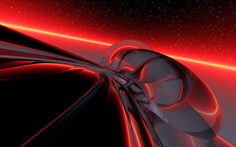 Red abstract space tunnel