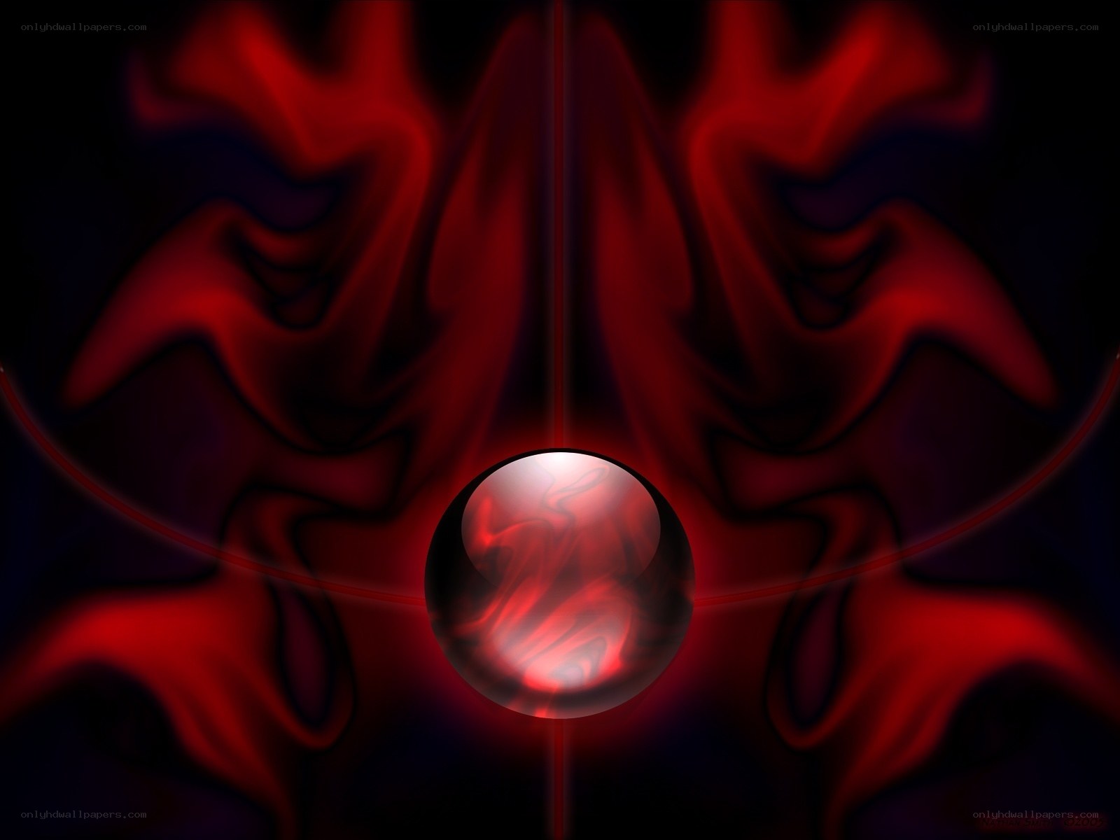 Red abstract sphere artwork