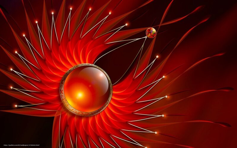 Red Abstract Sphere — Dramatic