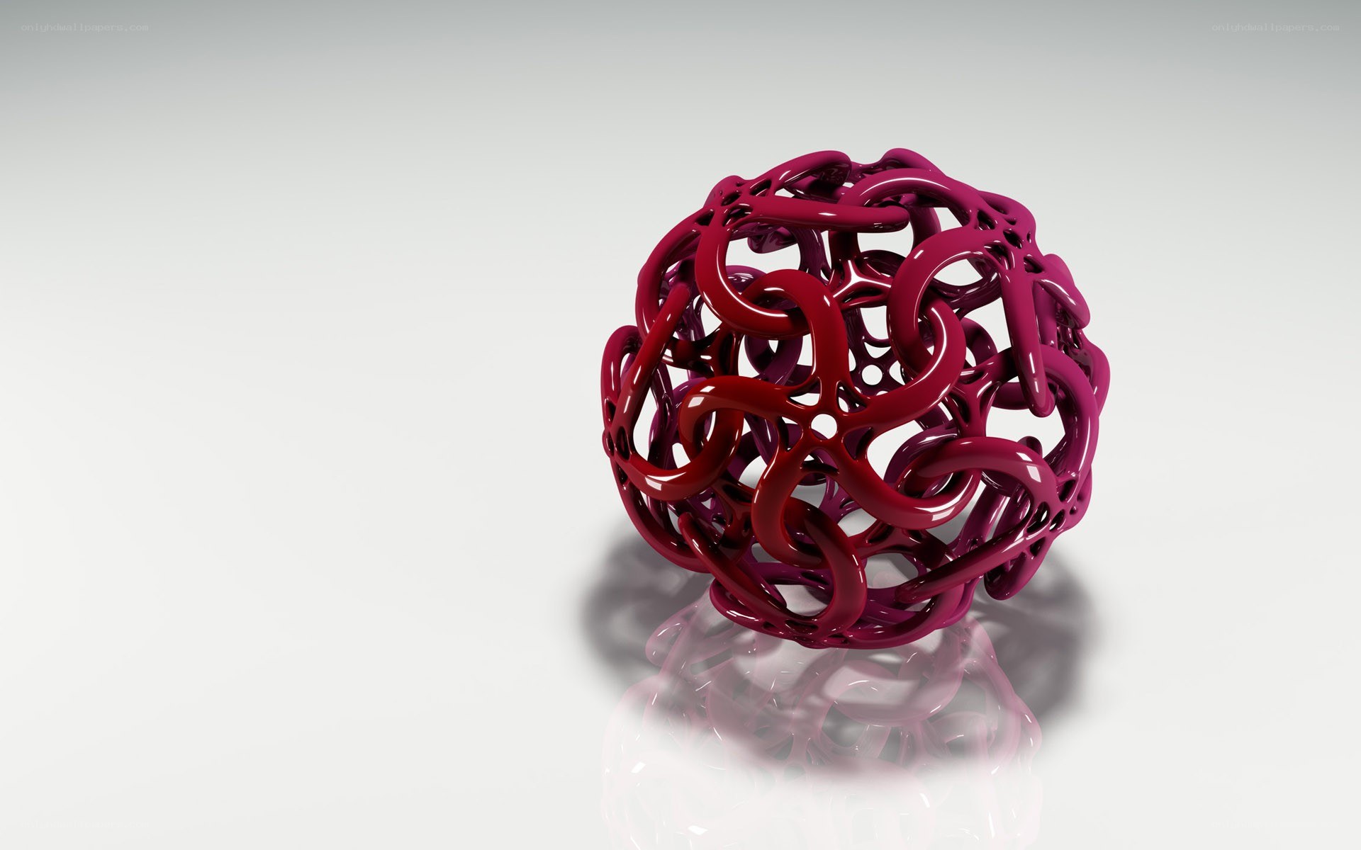 Red abstract sphere sculpture