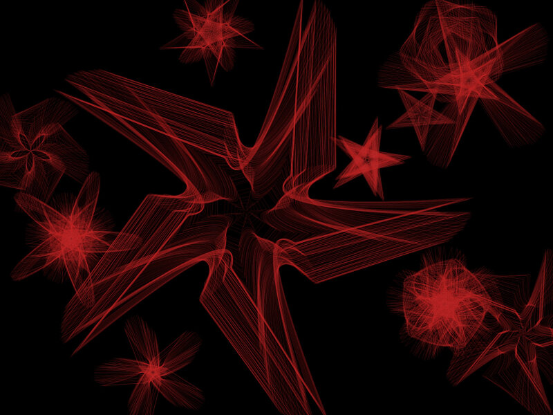 Red Abstract Star Patterns