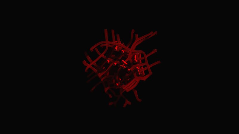 Red Abstract Structure — Dark