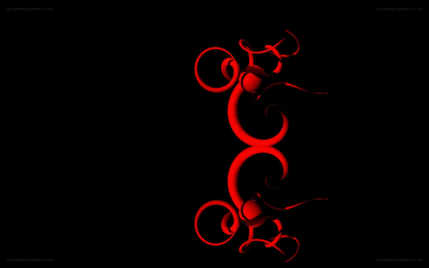 red abstract swirl design