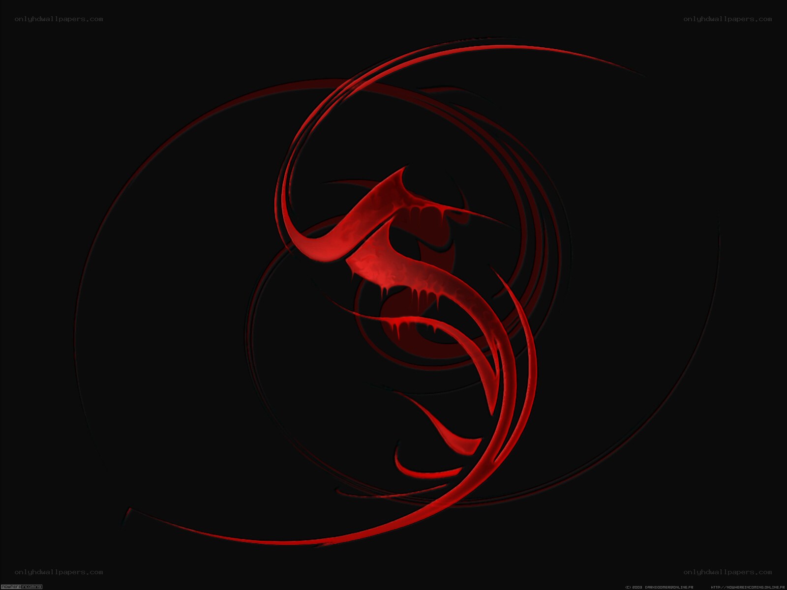 Red abstract swirl design