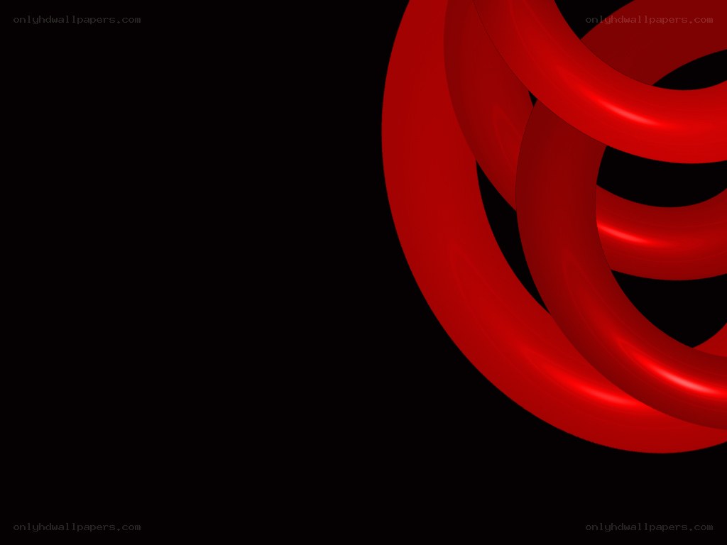 Red abstract swirl on black