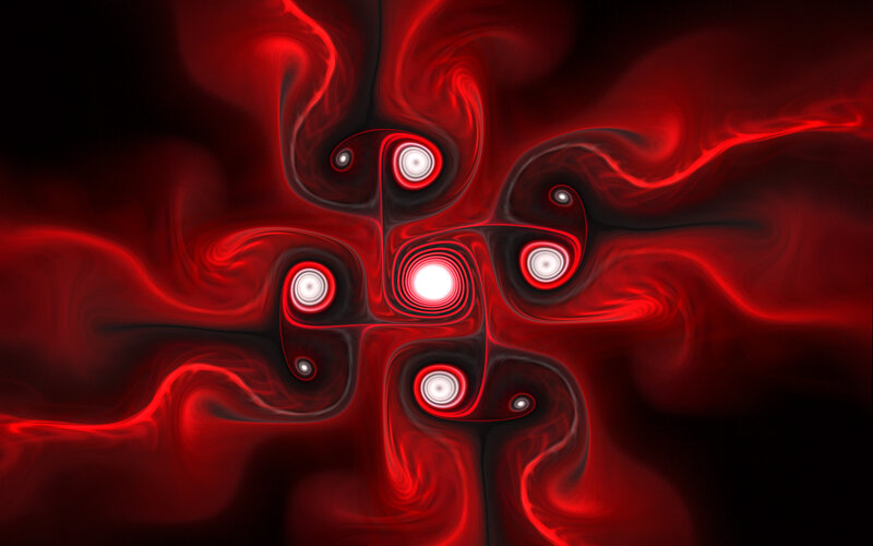 Red Abstract Swirls — Dramatic, Circles