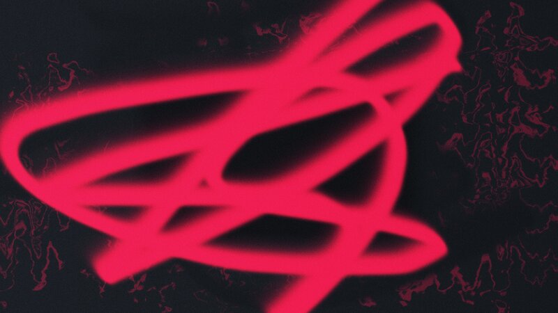Red Abstract Symbol — Dark