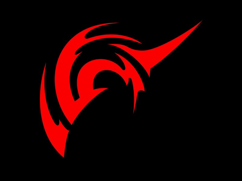 Red Abstract Symbol — Dramatic