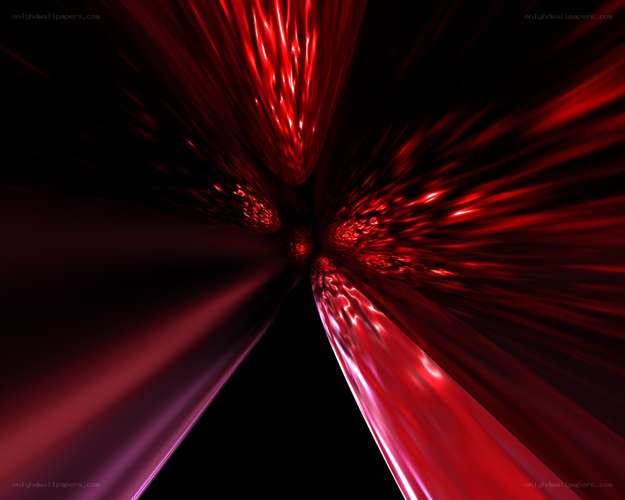 Red abstract tunnel