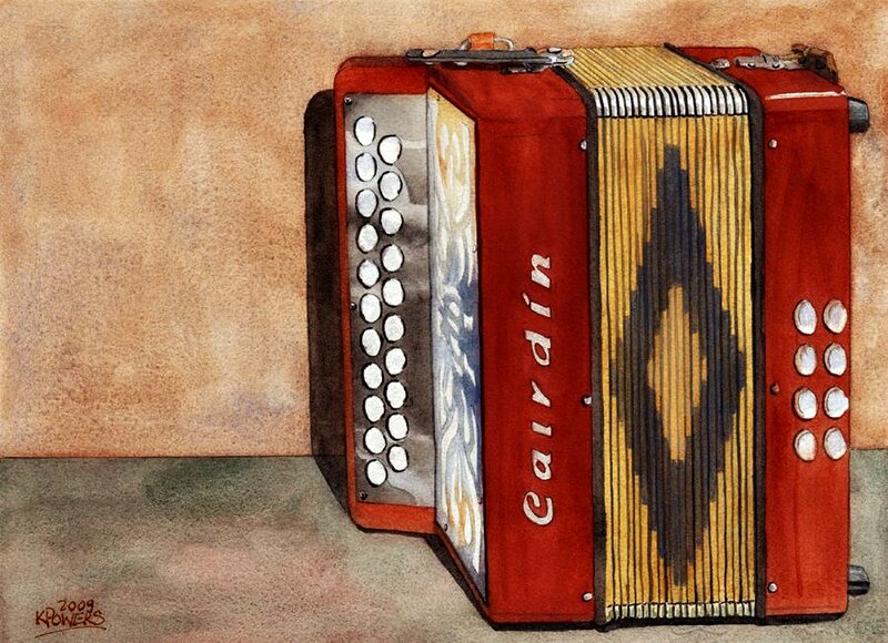 Red Accordion Instrument