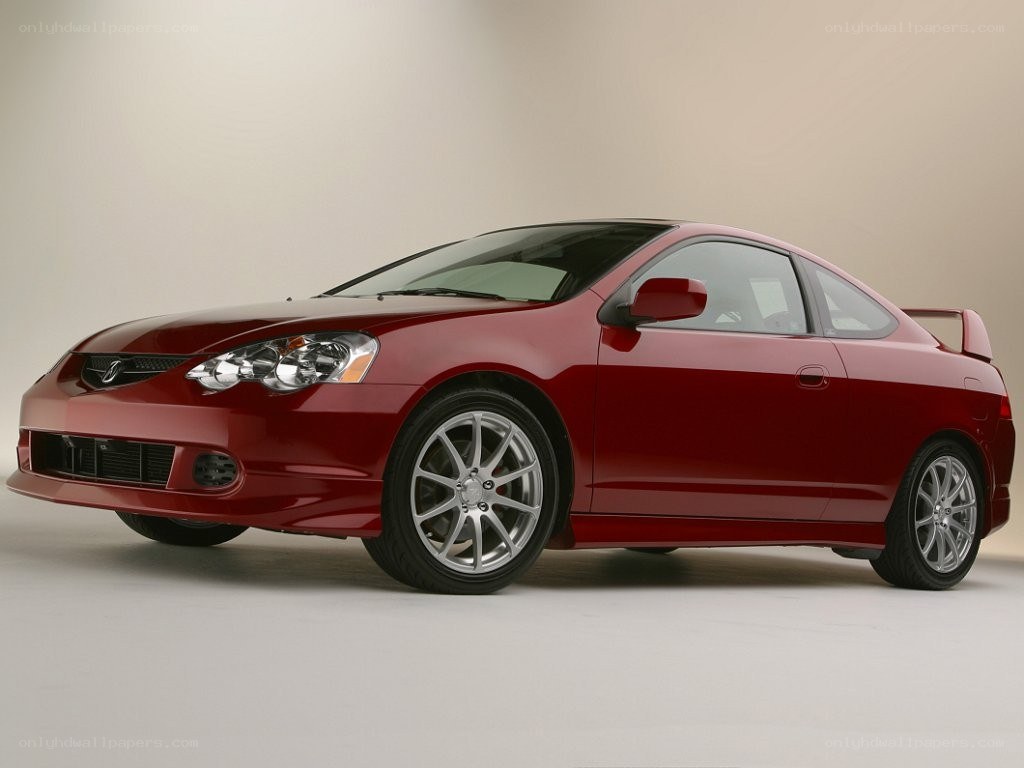 red acura coupe car