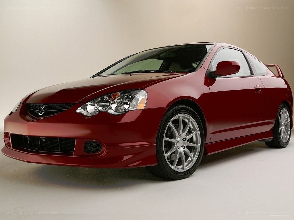 red acura coupe car
