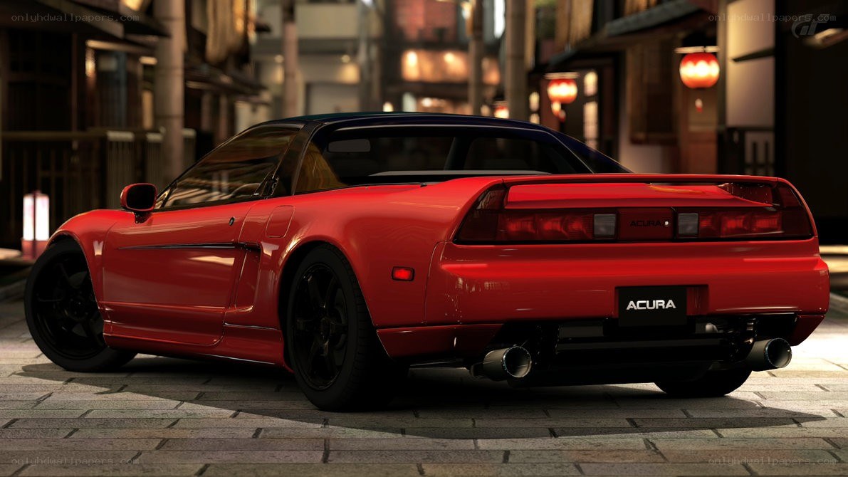 Red Acura NSX at night