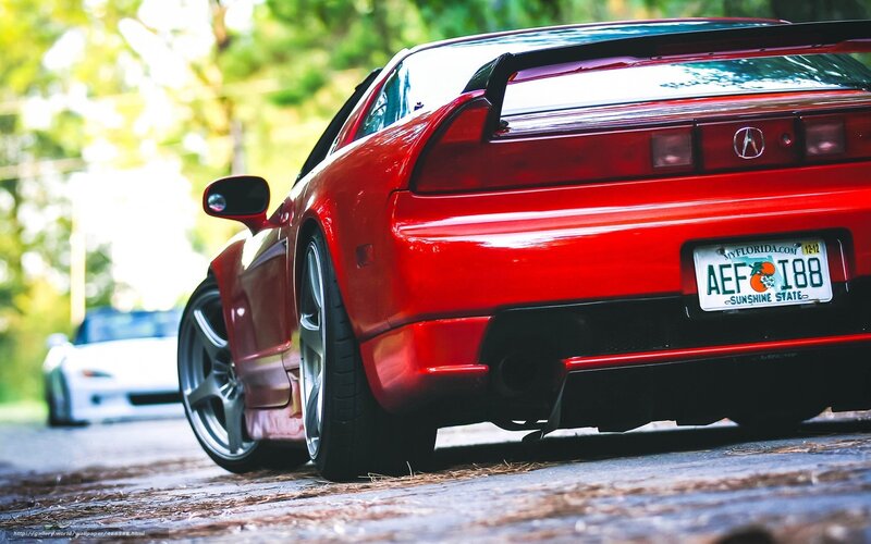 Red Acura NSX rear view