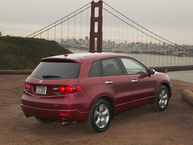 Red Acura RDX by Golden Gate Bridge