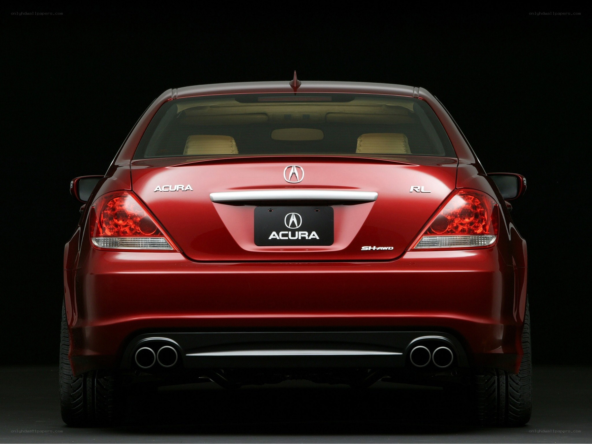 Red Acura RL rear view