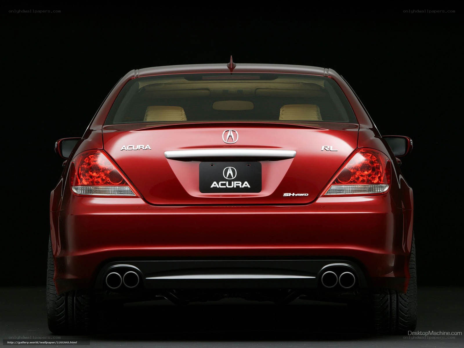 Red Acura RL rear view