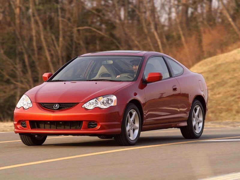 Red Acura RSX in motion