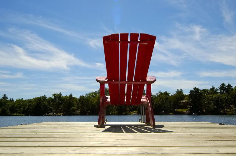 Red Adirondack Chair — Serene