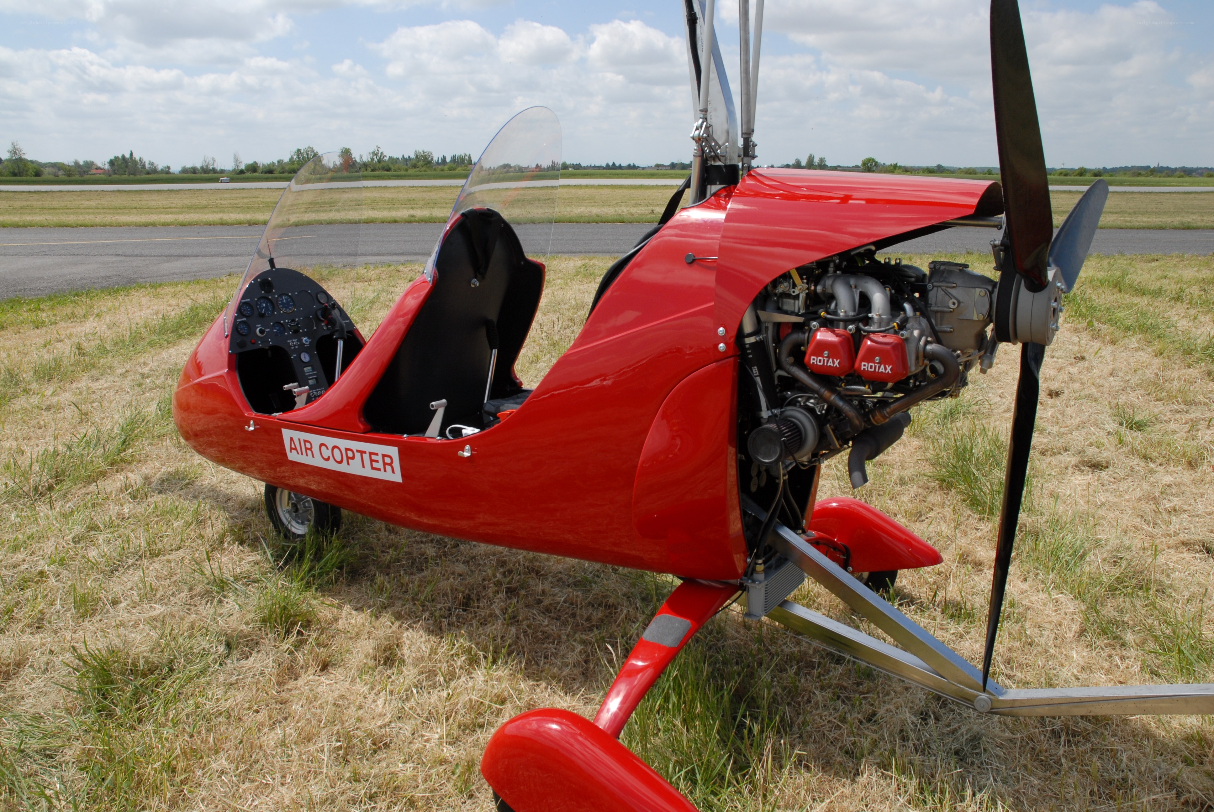 Red Air Copter on grass