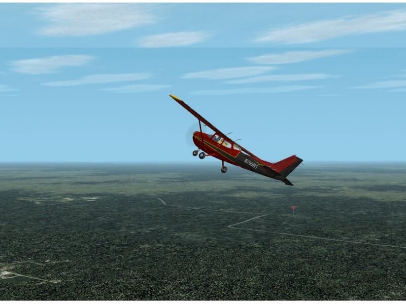 Red Airplane in Flight — Calm