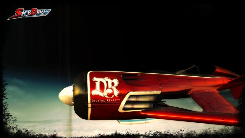 Red airplane in flight