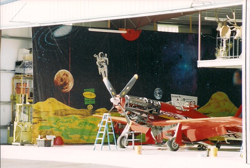 Red Airplane in Hangar