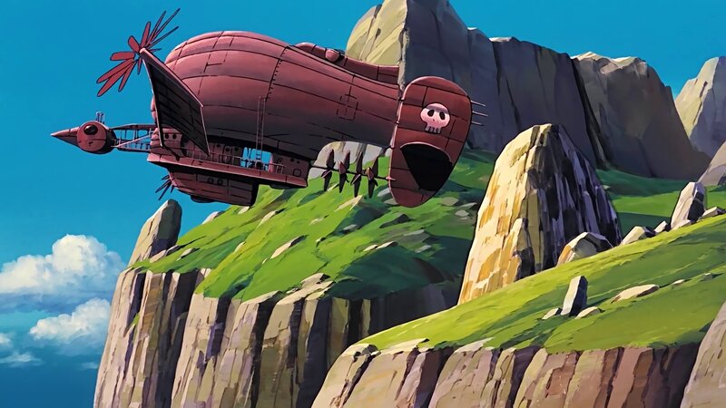 Red Airship Flying