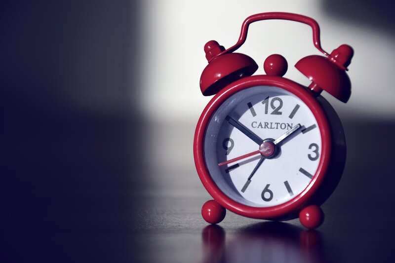 Red Alarm Clock — Dramatic