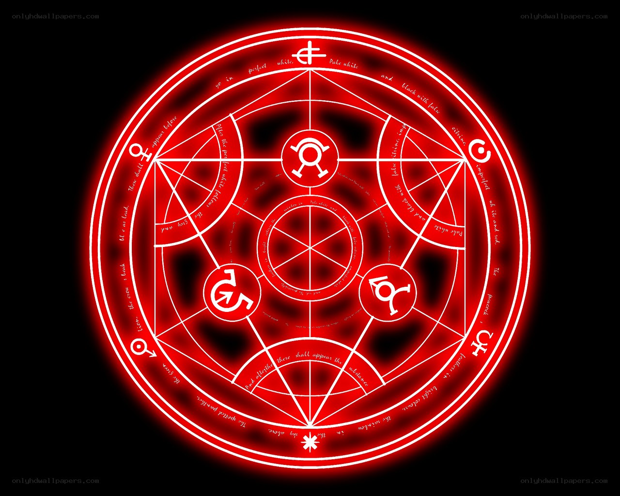 red alchemical circle diagram