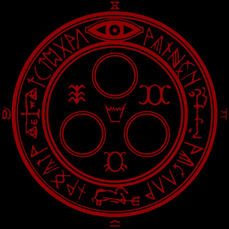 red alchemical symbol