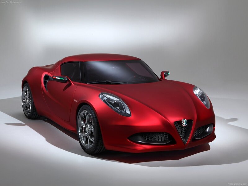 Red Alfa Romeo 4C sports car