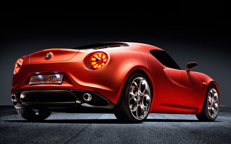 Red Alfa Romeo 4C sports car