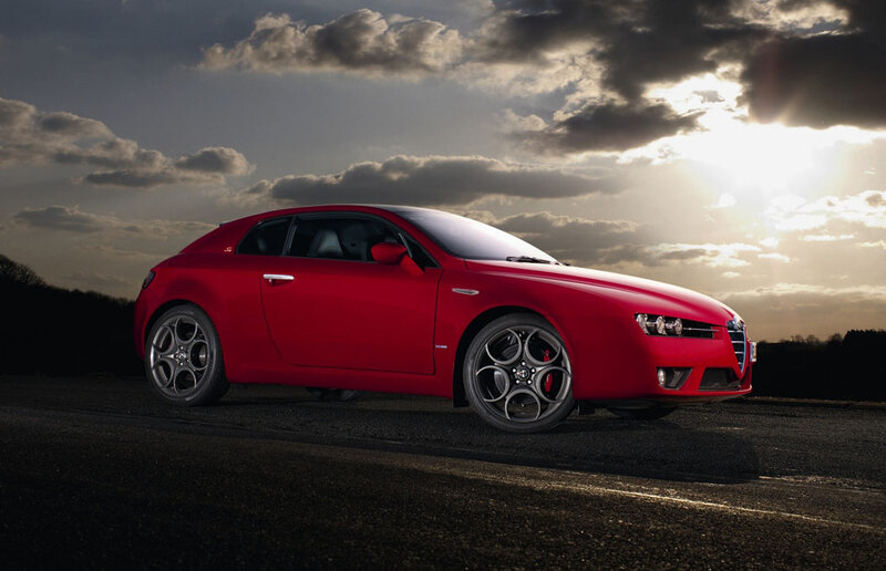 Red Alfa Romeo Car — Dramatic, Sunset