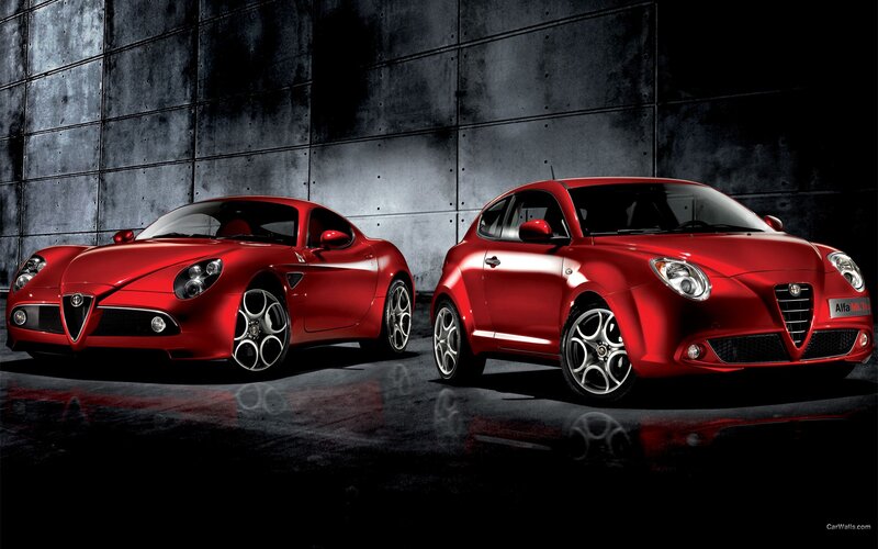 Red Alfa Romeo cars