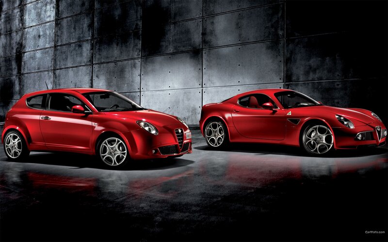 Red Alfa Romeo cars